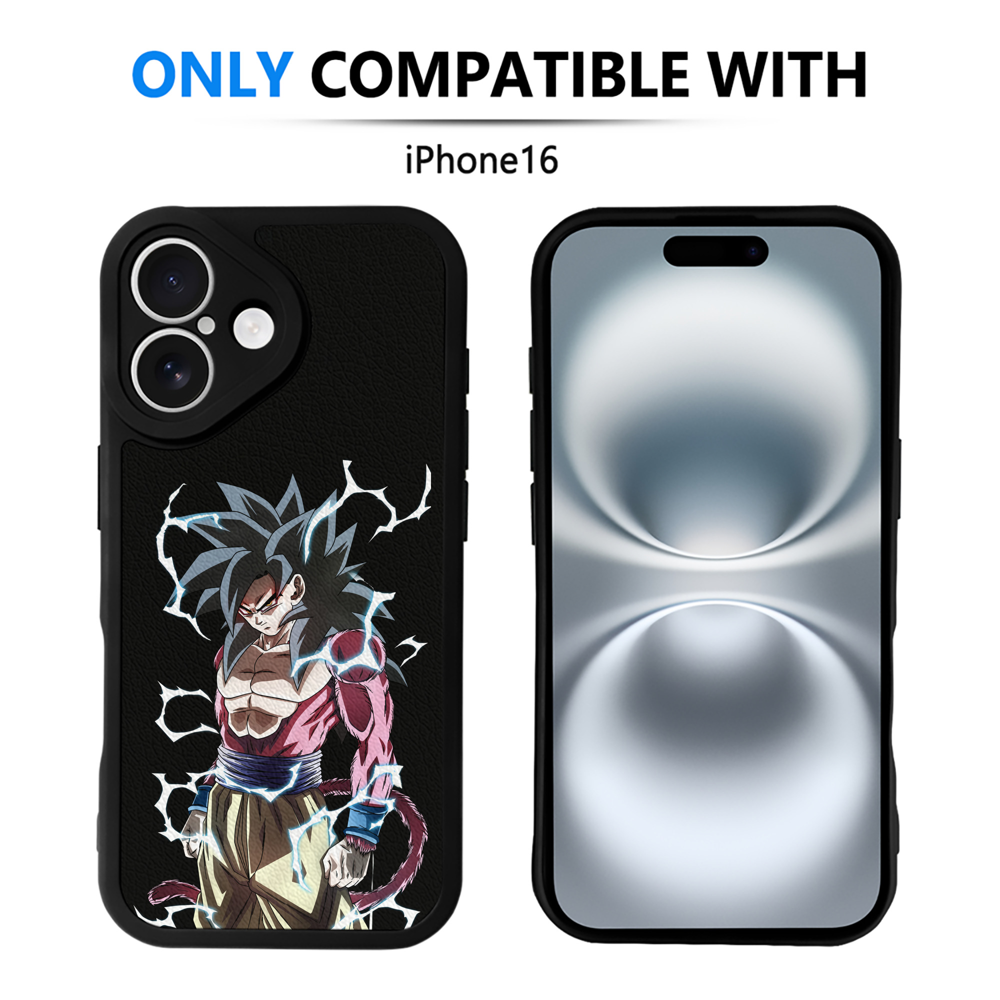 （画像用） ドラゴンボール 孫悟空（そん ごくう）Son Goku カカロット DRAGON BALL Kakarotto 【iPhone 16シリーズ対応】シリコンスマホケース（レザー調） 材質：シリコン